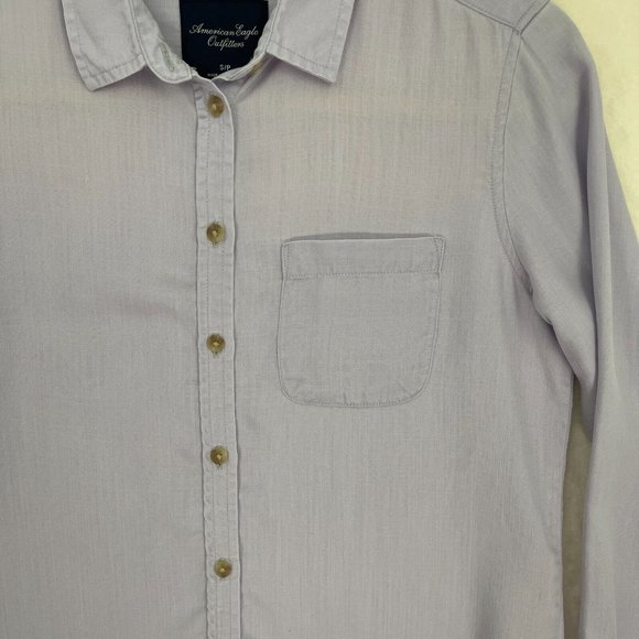 American Eagle Lavender Button-Up Shirt Women's Size Small - Picture 4 of 7